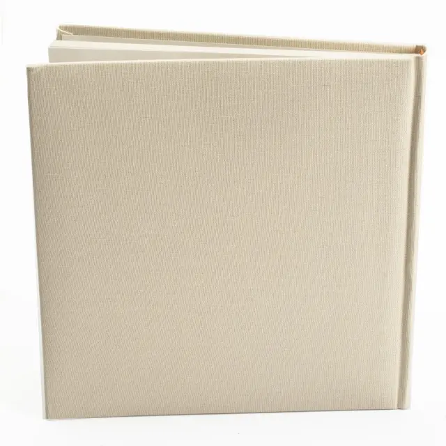 Άλμπουμ Υφασμάτινο εξώφυλλο 24x24 cm Eκρού 40 σελίδες με ριζοχαρτο με θήκη για φωτογραφία στο εξώφυλλο 12044 2