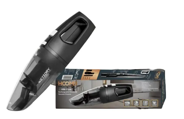 Hoomei Ασύρματο Επαναφορτιζόμενο Σκουπάκι 50W Μαύρο HM-2168T