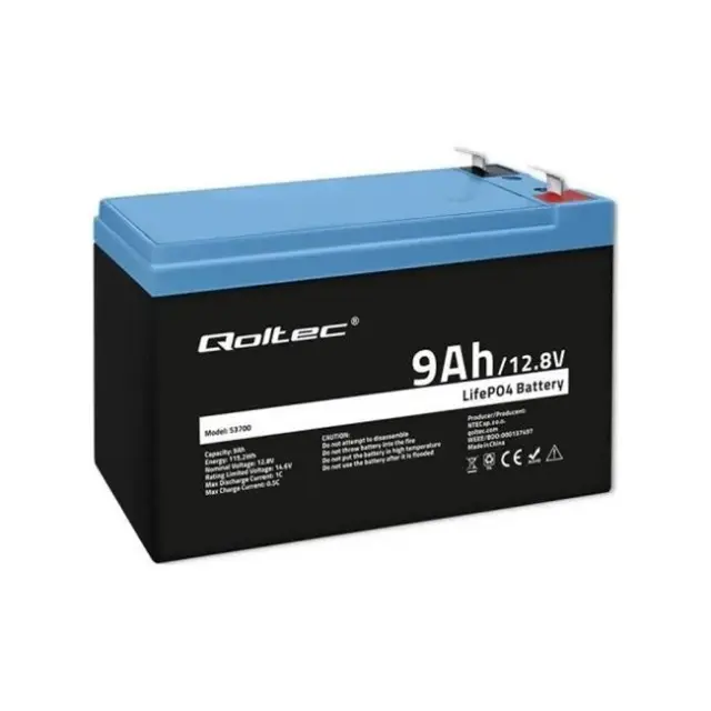 Qoltec Μπαταρία LiFePO4 12.8V 9Ah 115.2Wh BMS (53700)