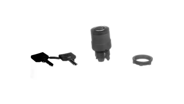 Harmony XB5, Key switch selector head, plastic, black, Ø22, key n°455, 2 positions, stay put