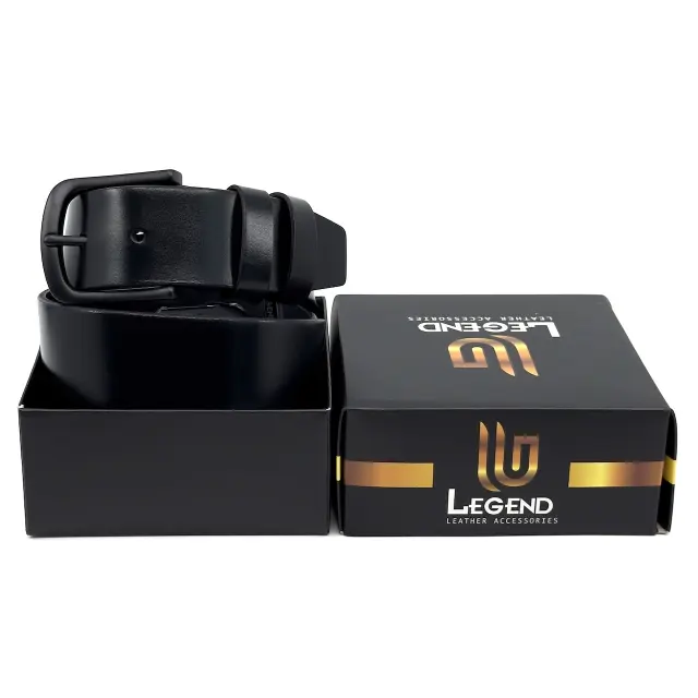 Μαύρη Δερμάτινη Ζώνη Full Grain 4 cm 2