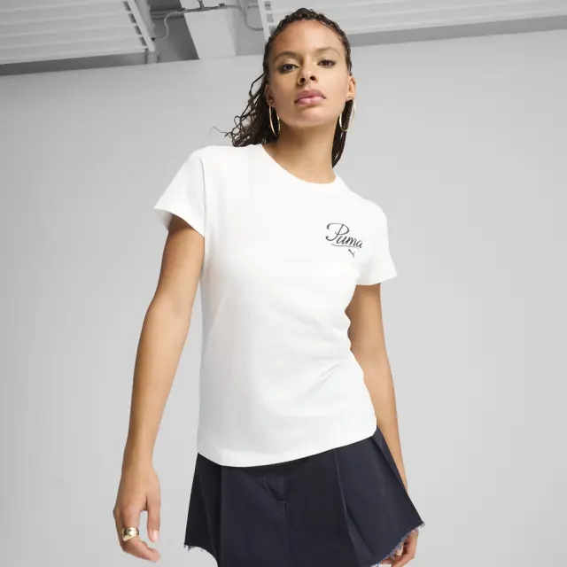 Puma Script Tee T-Shirt White 684982-02 - XS