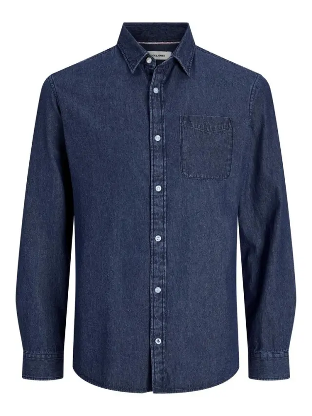 JJTEXAS DENIM SHIRT LS dark blue denim - L