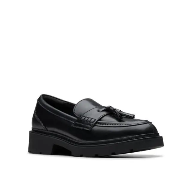 Clarks Lauryl Tassel Black Black Leather - 39.5