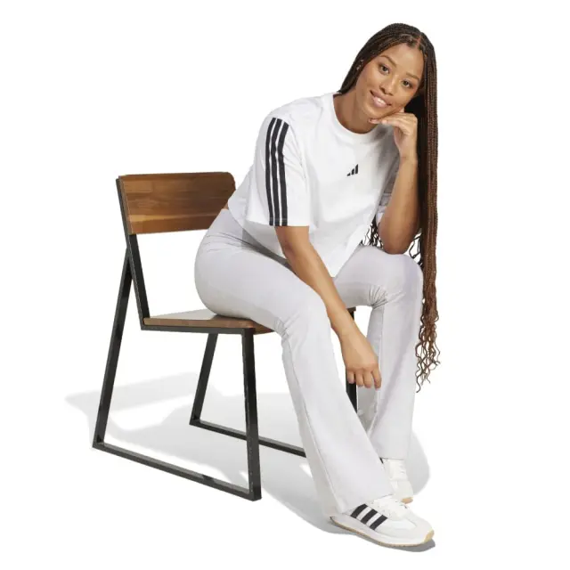 adidas Essentials 3-Stripes Γυναικεία Μπλούζα Βαμβακερή Λευκή JD4999 - XS 3
