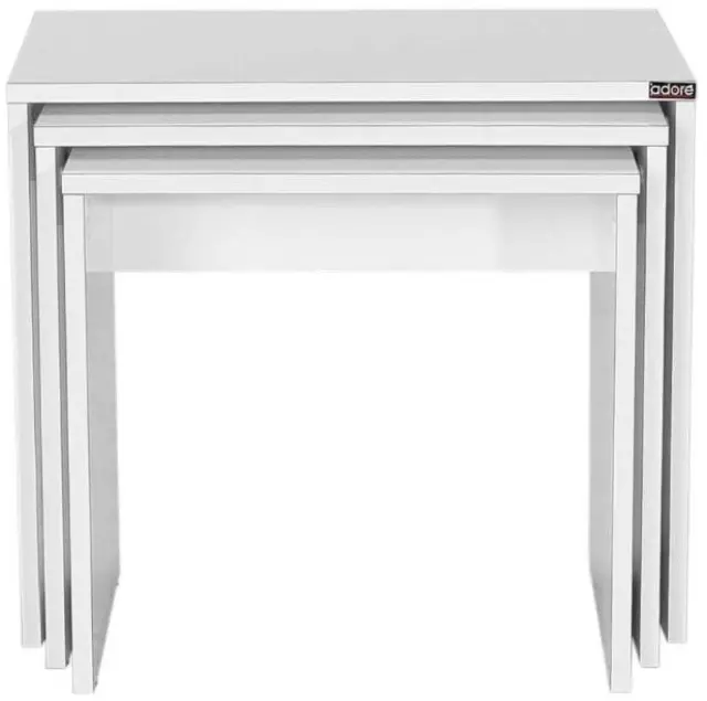 Σετ τραπεζάκια Ζιγκόν SHP-103-PP Λευκό High gloss 55x47x40cm 2
