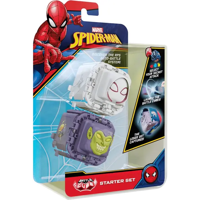 bot-i Marvel Spider-man Battle Cubes 2-pack, Spider-gwen VS Green Goblin, Unleash Power, Launch Attack, 2 Cubes and 6 Tokens 37200