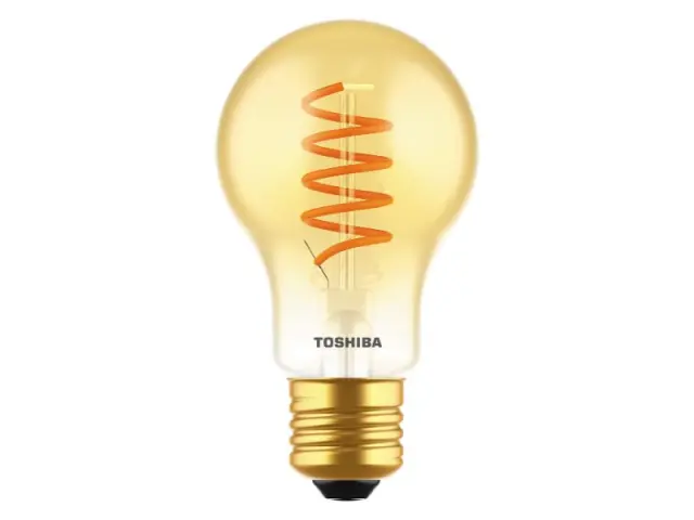 Toshiba LED Filament Spiral Amber A60 E27 4.9W 2200K Dimmable (DELS-FBA44P9SADG11) 2