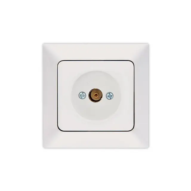 Πρίζα TV Διελεύσεως Λευκή 8.2x8.2x3.6cm