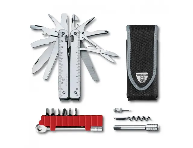 Ελβετικό Πολυεργαλείο Victorinox Swiss Tool X Plus Ratchet με θήκη, 38 λειτουργίες και μήκος 11.5cm - Silver 3.0339.N 2