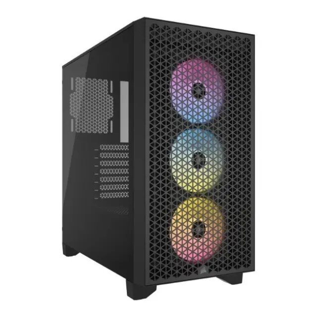 Corsair PC Case 3000D RGB Tempered Glass ATX Midi Tower Black (CC-9011255-WW)