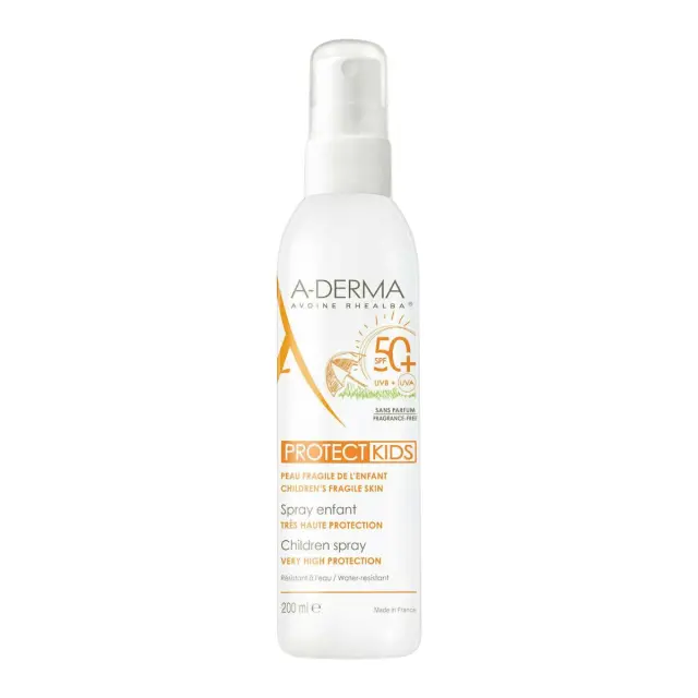 A-Derma Protect Kids SPF50 Αδιάβροχο Παιδικό Αντηλιακό Spray για Πρόσωπο & Σώμα 200ml