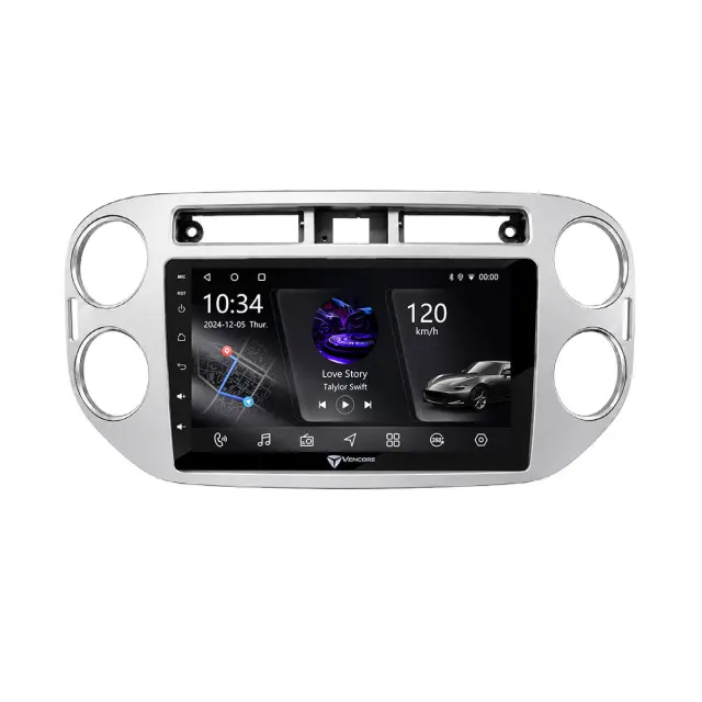 VenCore Οθόνη Multimedia Android 15 9" PX5S Octa-Core 2GB/32GB IPS με Πρόσοψη, CarPlay, Android Auto και Υποστήριξη Κάμερας 360° για VW Tiguan 2008-2016 – Γκρι (3236-10005-0639G) 2