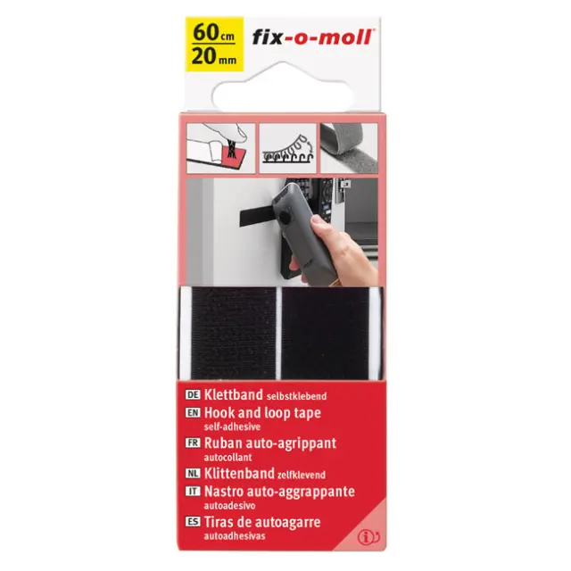 Ταινία Hook+Loop Αυτοκόλλητο Μαύρο 60cmx20mm 2