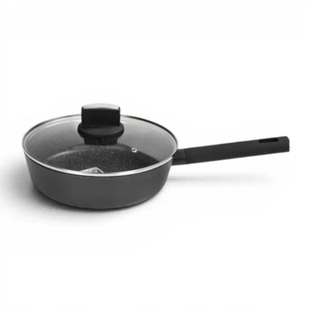 Κατσαρόλα Zilan 28cm 3.9L με Μαρμάρινη Επίστρωση & Γυάλινο Καπάκι