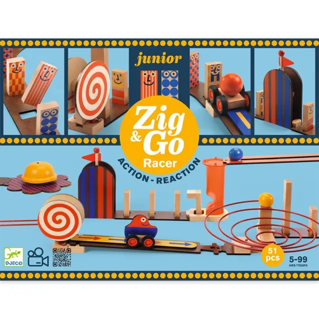 Djeco Κατασκευή Ντόμινο Zig & Go 51τεμ. 5-99 ετών 05650