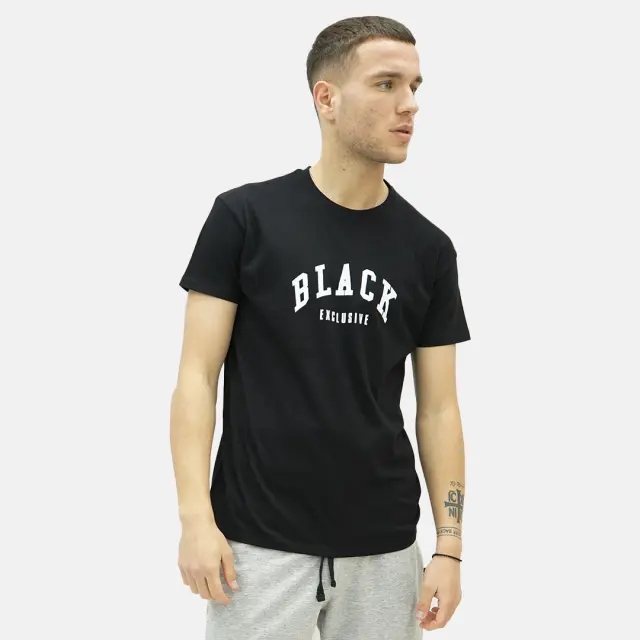 T-shirt Noshame® Μαύρο με τύπωμα Black Exclusive - 122482 - XXL 3