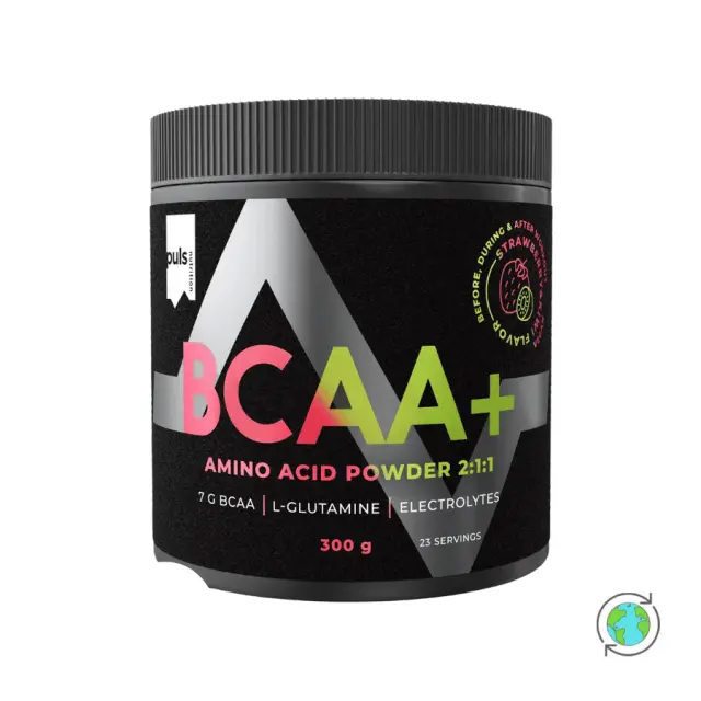BCAA+ Αμινοξέα με γεύση Φράουλα & Ακτινίδιο - Puls Nutrition - 300gr 6430056592459