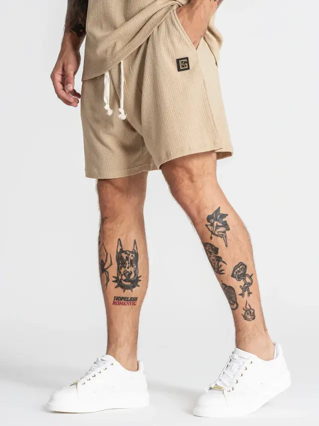 Gianni Kavanagh Ανδρικό TEXTURE Shorts – Sand Beige - L 2