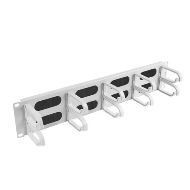 Lanberg 19" Cable Management Brush Panel 10 Rings Type B 2U Gray (AK-1204-S)