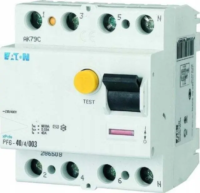 Residual current circuit breaker (RCCB), 40A, 4p, 300mA, type A