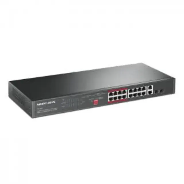 Mercusys 16-Port 10/100Mbps + 2-Port Gigabit Rackmount Switch with 16-Port PoE+ (MS118CP) (MERMS118CP) 2