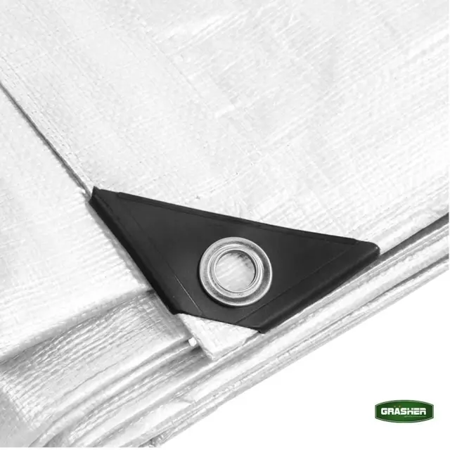 Grasher Αδιάβροχος μουσαμάς-τέντα με κρίκους 190gr/m² 3x5m Λευκό / 103963 2