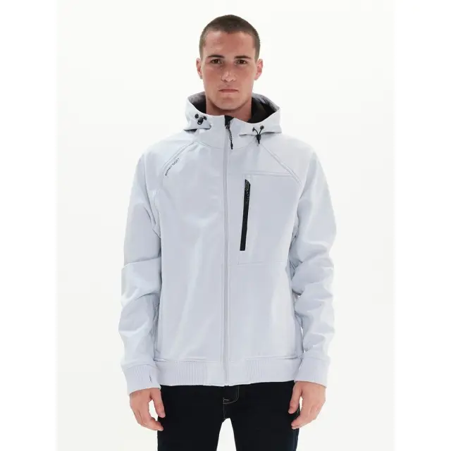 Emerson Soft Shell Ribbed Jacket with Hood (222.EM11.65-ICE WHITE) - Λευκό - S