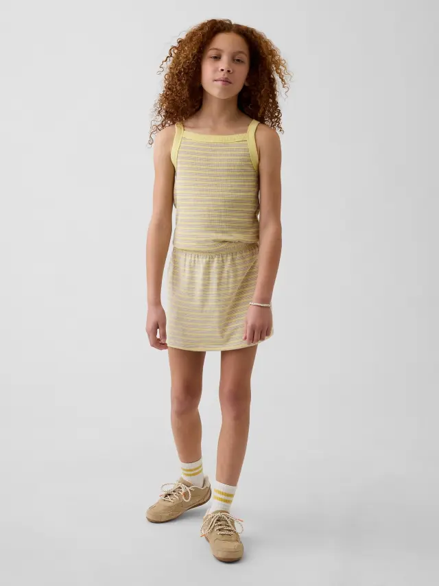 Παιδική Φούστα Σορτς με Λαστιχο στη Μέση Yellow stripe