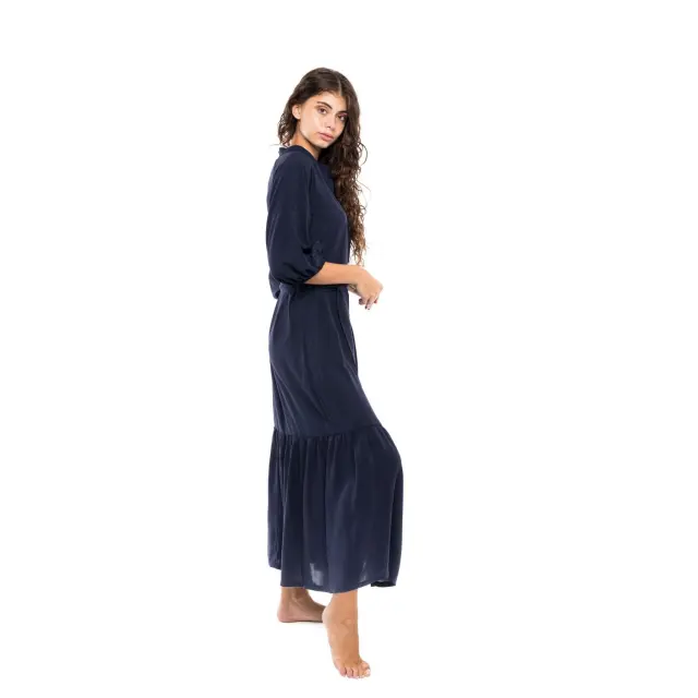 Beachwear Solid Viscose B290 Black Pink Label 3