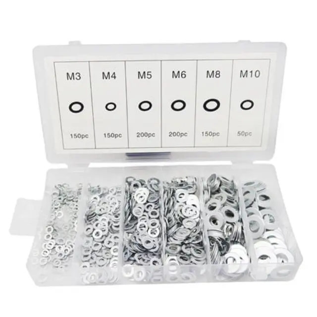 Ροδέλες αλουμινίου 900τμχ - 900pcs Lock washer assortment 209990