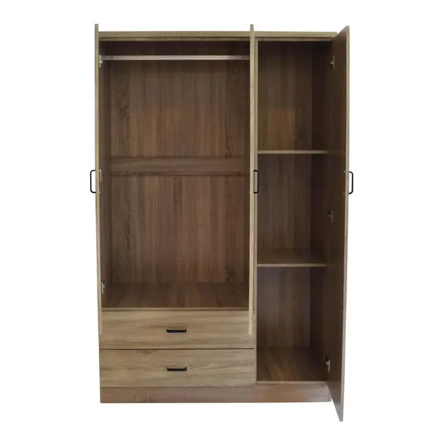 Ντουλάπα Τρίφυλλη Καφέ Ξύλο 120x52x190cm 2