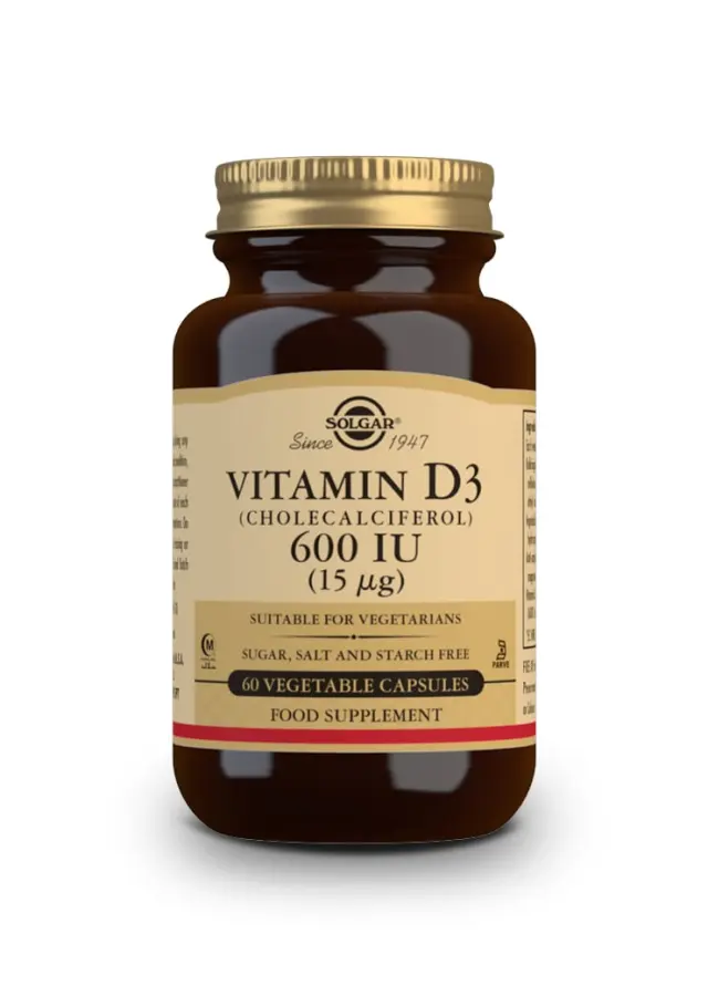 Solgar | Vitamin D3 600 IU (15 µg) | Συμπλήρωμα διατροφής Βιταμίνης D3 | 60 Veg
