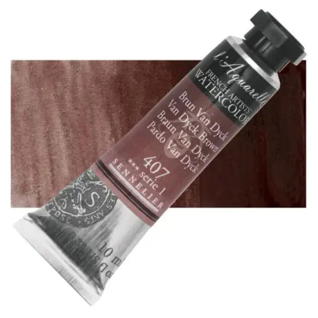 Χρώμα Ακουαρέλας Sennelier l Aquarelle Σωληνάριο 10ml - 407 Van Dyck Brown