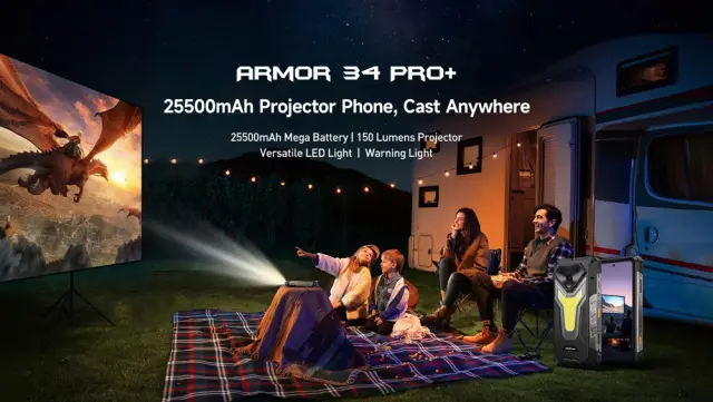 ULEFONE smartphone Armor 34 Pro Plus με βιντεοπροβολέα, 6.95", 5G, 16/512GB, 25500mAh, IP68/IP69K/MIL-STD-810H, μαύρο 2