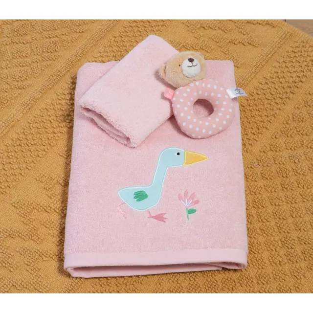 Σετ Βρεφικές Πετσέτες 2 Τεμαχίων Nef-Nef Spring Happiness Pink 30x50+70x140 2