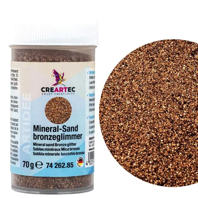 Creartec Φυσική Άμμος με Γκλίτερ - Bronze - 70gr