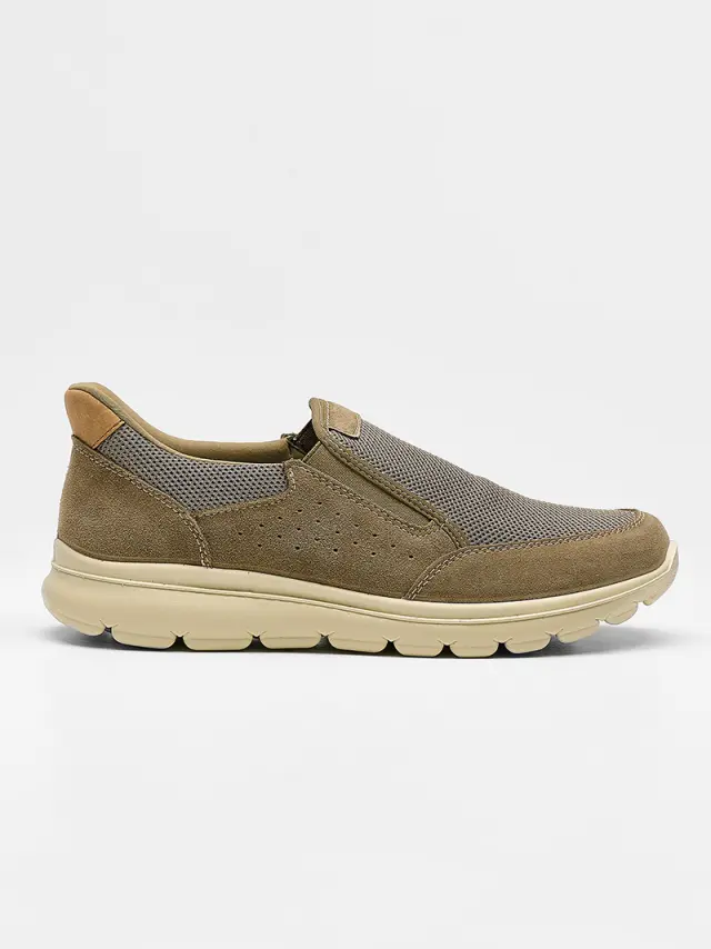 Imac Sneakers Ανδρικό ύφασμα/δέρμα Nubuck Μπεζ IMA/752090 TORTORA 2