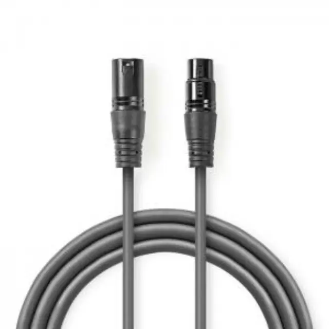 Kαλώδιο ήχου 3pin XLR θηλ. σε 3pin XLR αρσ., 0,5m σε γκρι χρώμα. 3