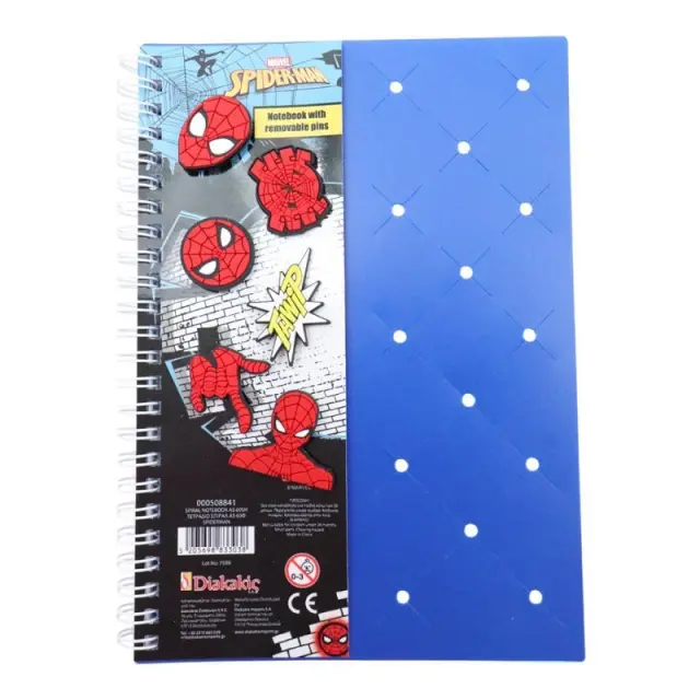ΤΕΤΡΑΔΙΟ ΣΠΙΡΑΛ SPIDERMAN ΜΕ 6 ΚΑΡΦΙΤΣΕΣ A5 60Φ