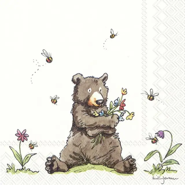 Χαρτοπετσέτα για decoupage, Honey bear, 1 τεμ.