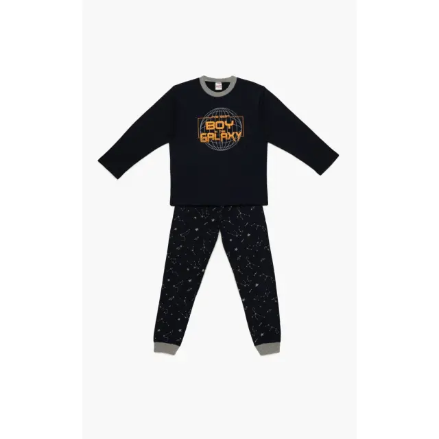 Πυτζάμα Παιδική Χειμερινή Minerva Boy Galaxy Marine No12 62055-100