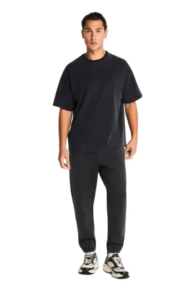 Funky Buddha ανδρικό oversized t-shirt με vintage όψη FBM014-009-04-1