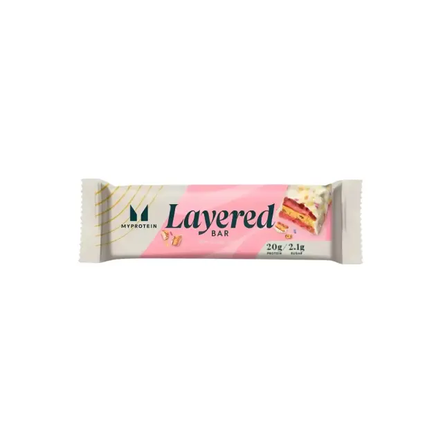 Layered Protein Bar Vanilla Birthday Cake 60g Myprotein