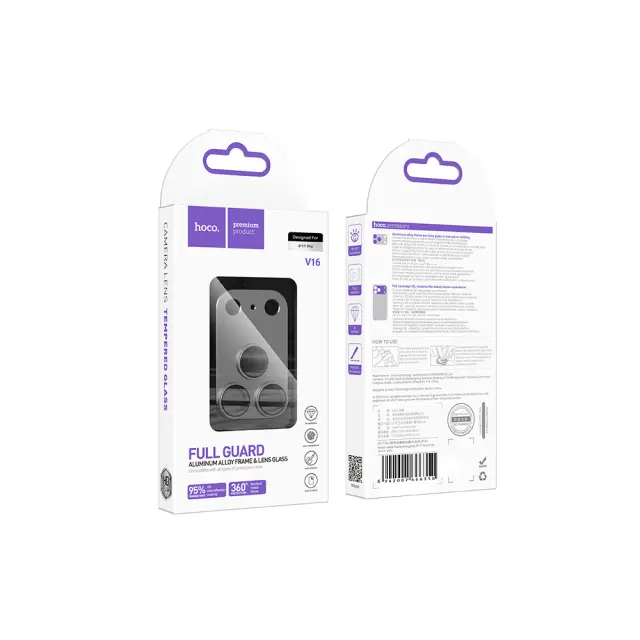 Προστασία Κάμερας Hoco Full Guard V16 για Apple iPhone 17 Pro Space Gray 2