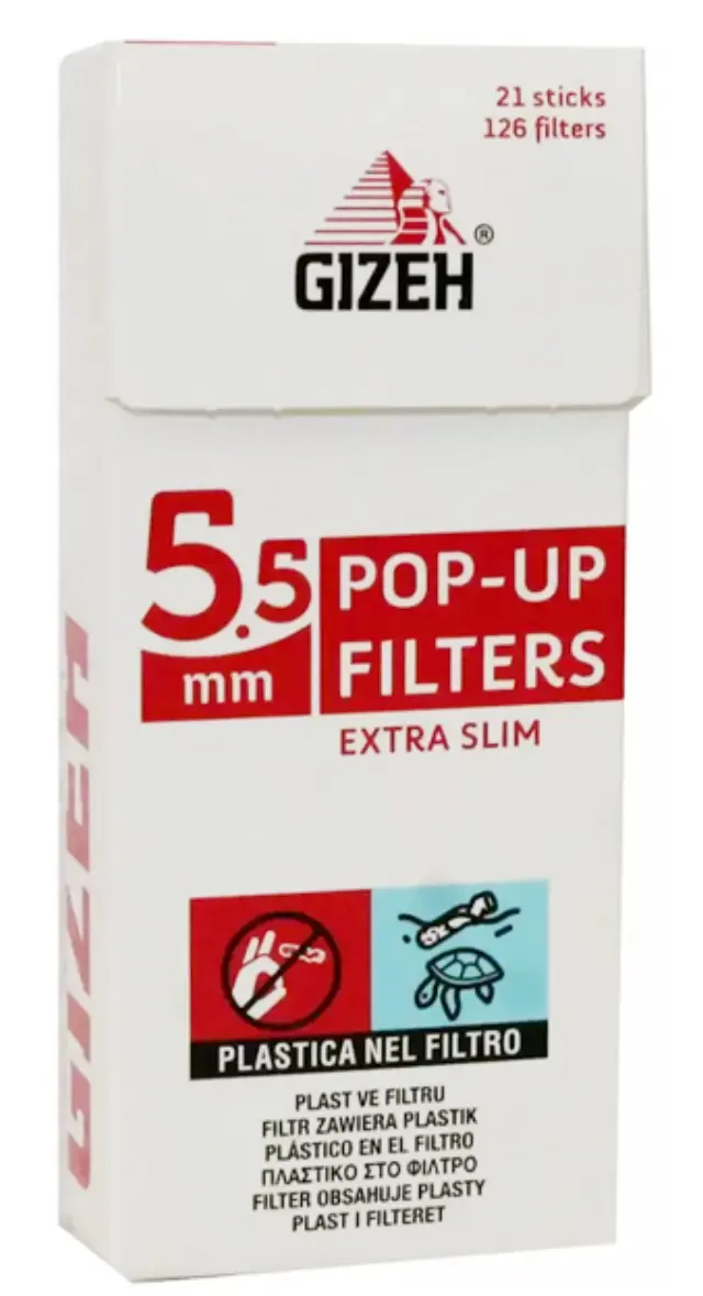 Gizeh Φιλτράκια Extra Slim Pop Up - 5.5mm