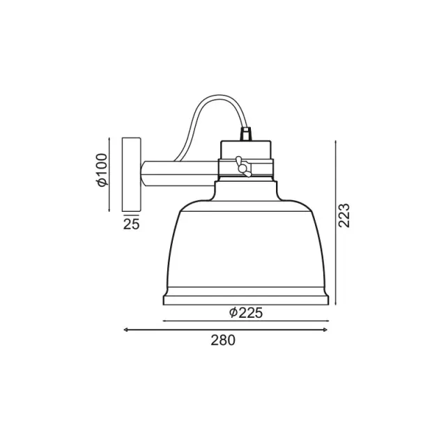 AcaLights ΑΠΛΙΚΑ ΜΕΤΑΛΛΙΚΗ 1ΧE27 Φ20CM ΜΑΥΡΗ &amp ΑΠΟΧΡ.ΞΥΛΟΥ ERNEST 2