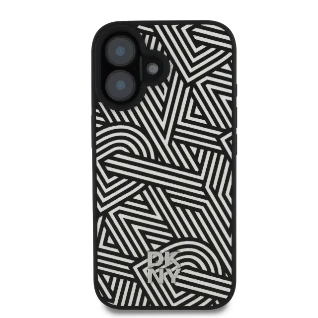 DKNY PU Leather Crosswalk Pattern Magsafe Case for iPhone 16 Ivory 3