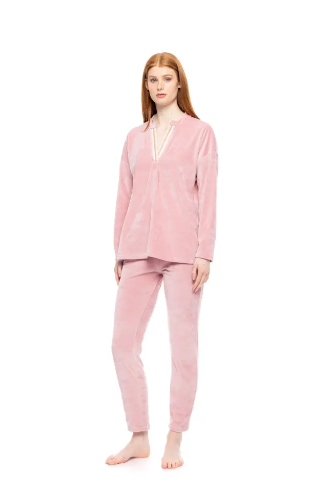 W1859 - Dusty Pink - LOUNGEWEAR VELVET PETIT STRIPE 2