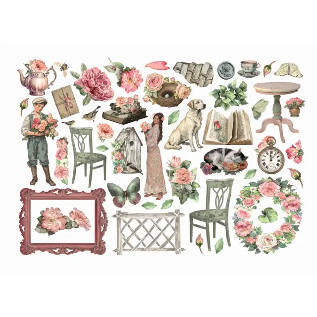 Αυτοκόλλητα Die Cuts-Ephemera Stamperia, House of Roses 2